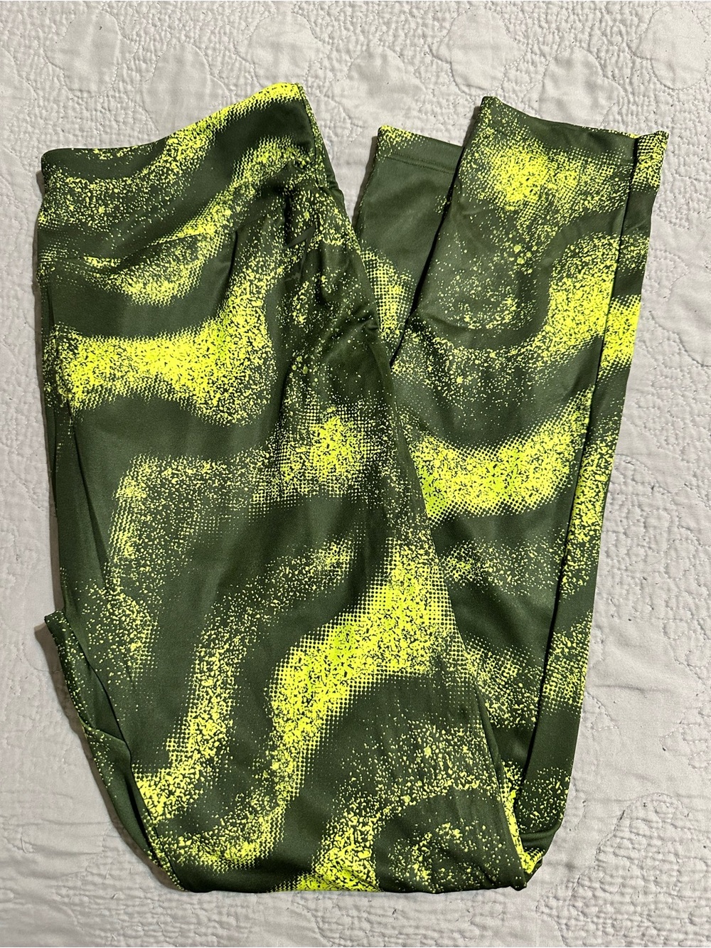 Gymshark Neon Yellow and Olive Green Active Leggings